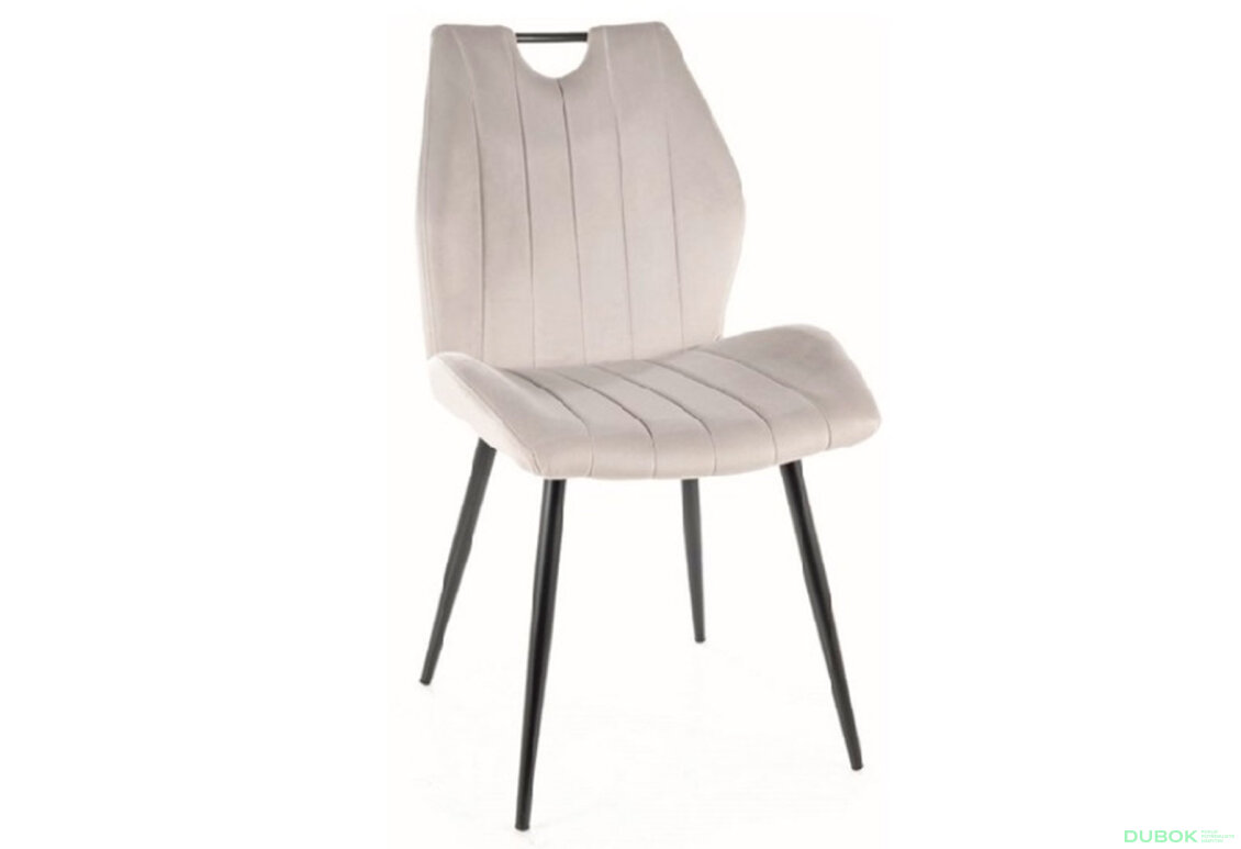 Obrázek 2 - Židle Arco Velvet světle šedý Bluvel 03, matná černá kov