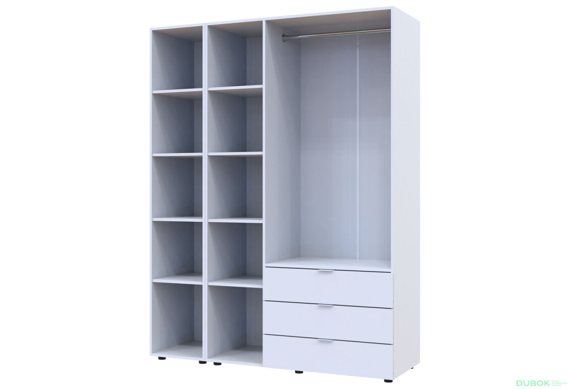 Obrázek 4 - Skříň čtyřdveřová se zrcadlem Gelar 155.2 cm Bílá