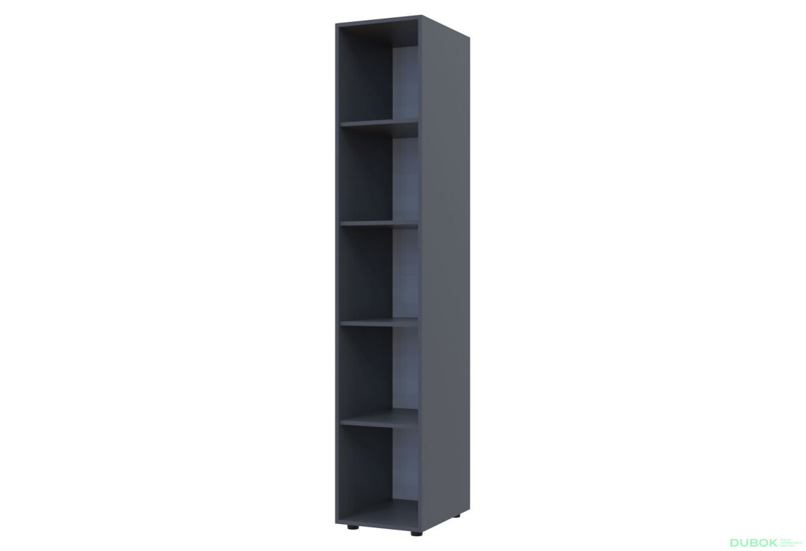 Obrázek 6683 - Skříň dvoudveřová s regálem Gelar 115.7 cm Grafit