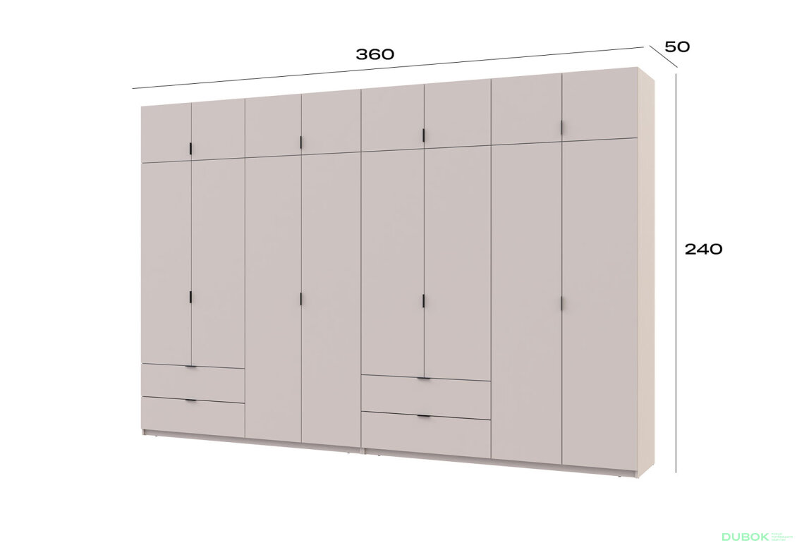 Obrázek 7 - Skříň Lukas 4+4 DT 360 kašmír