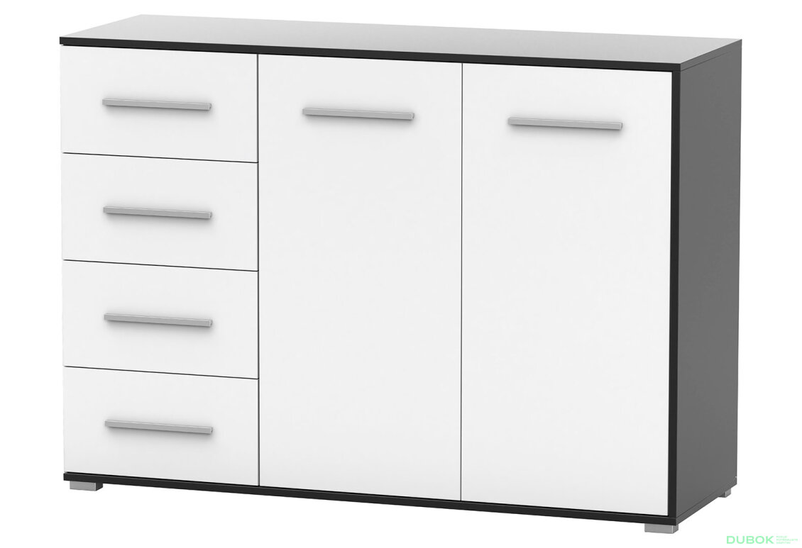 Obrázek 2 - Komoda Frida 01 135 2D4S černý / bílý