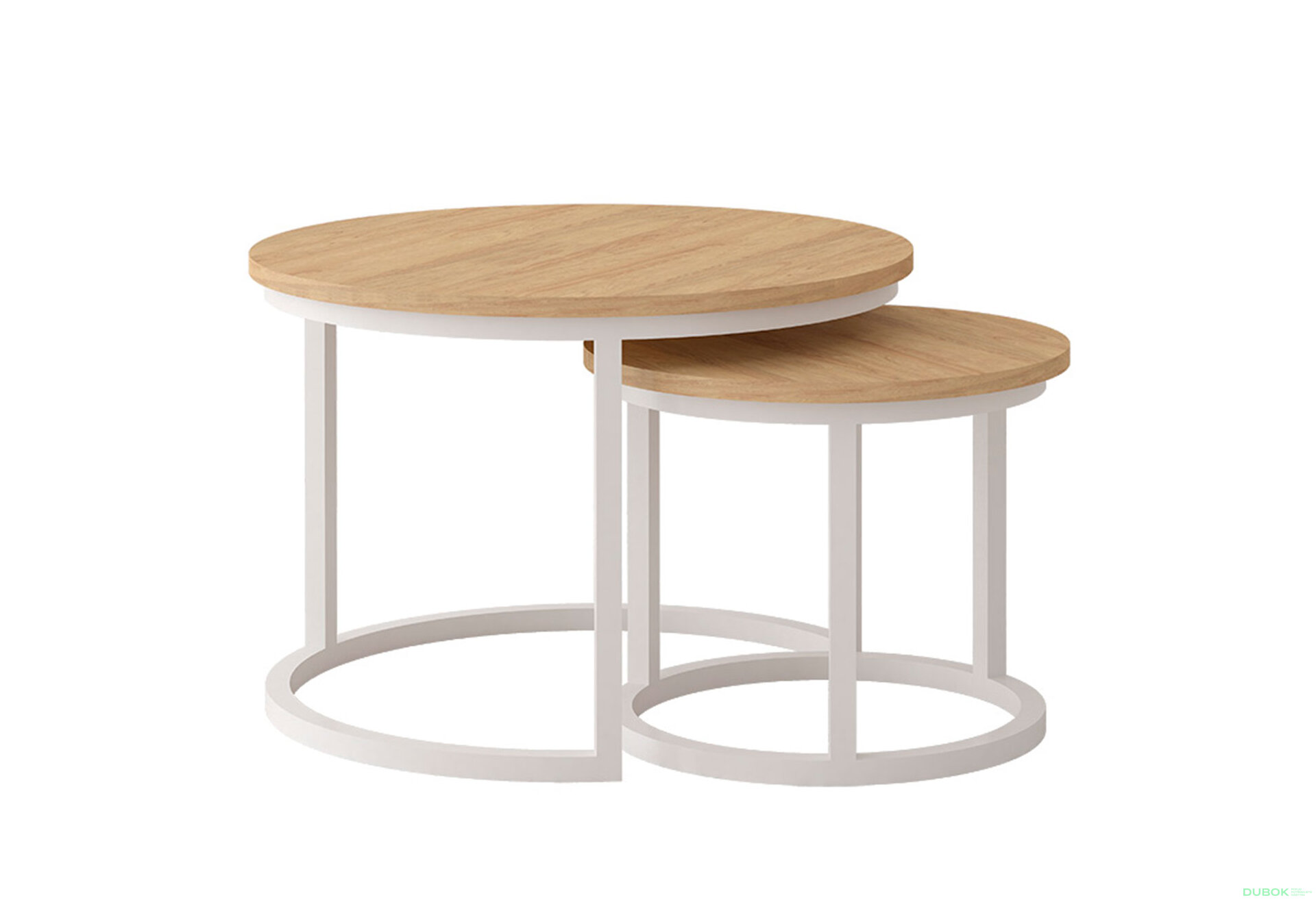 Obrázek 1 - Konferenční stolek Toronto 50x42 + 70x46 bílý / dub hickory