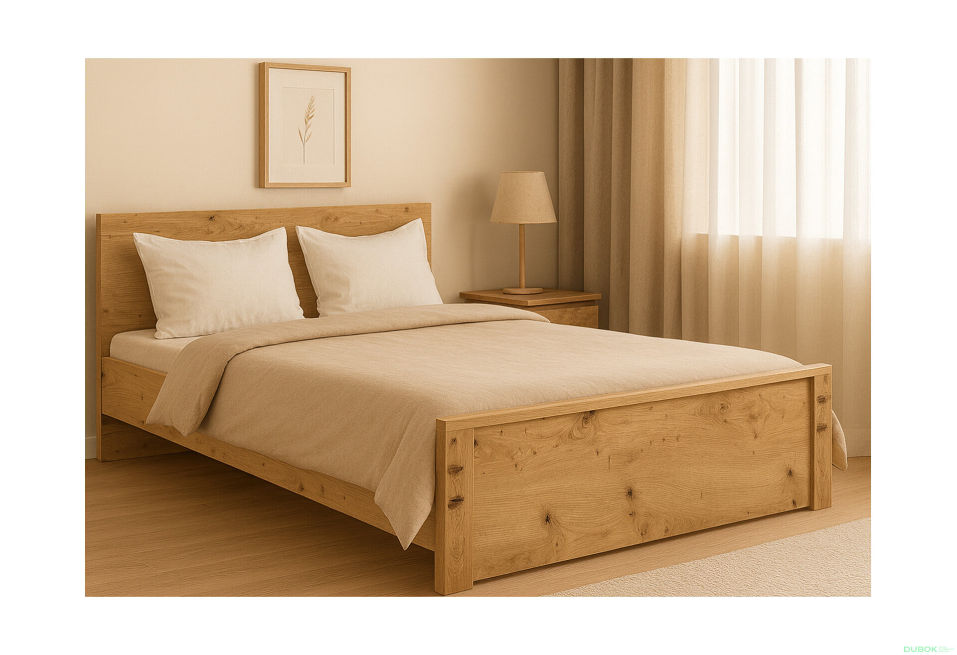 Obrázek 2 - Postel 140x200 dub artisan Ayson