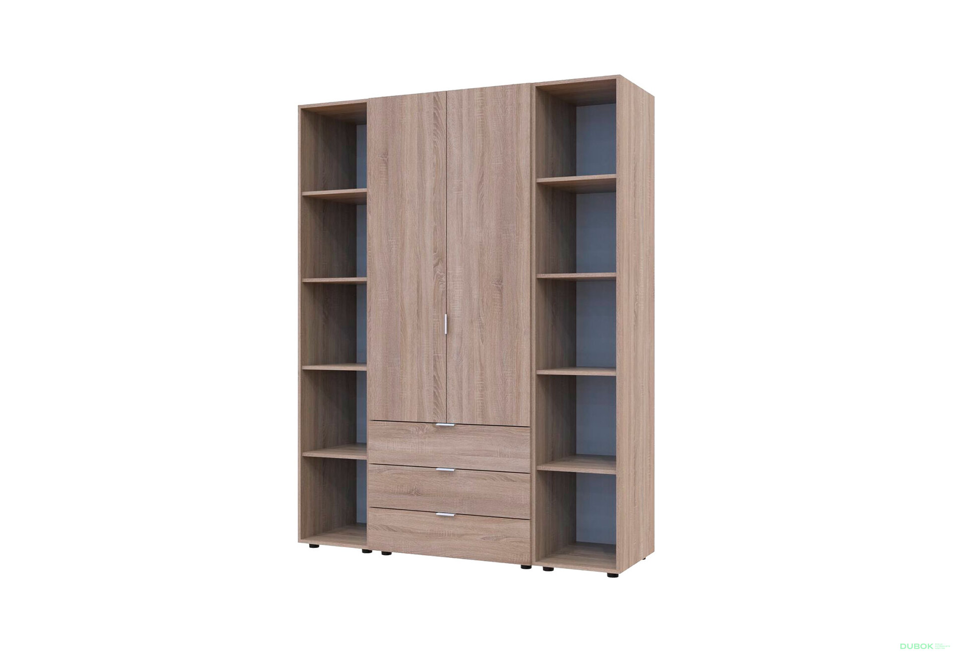 Obrázek 1 - Skříň dvoudveřová se 2 regály Gelar 153.9 cm Dub sonoma