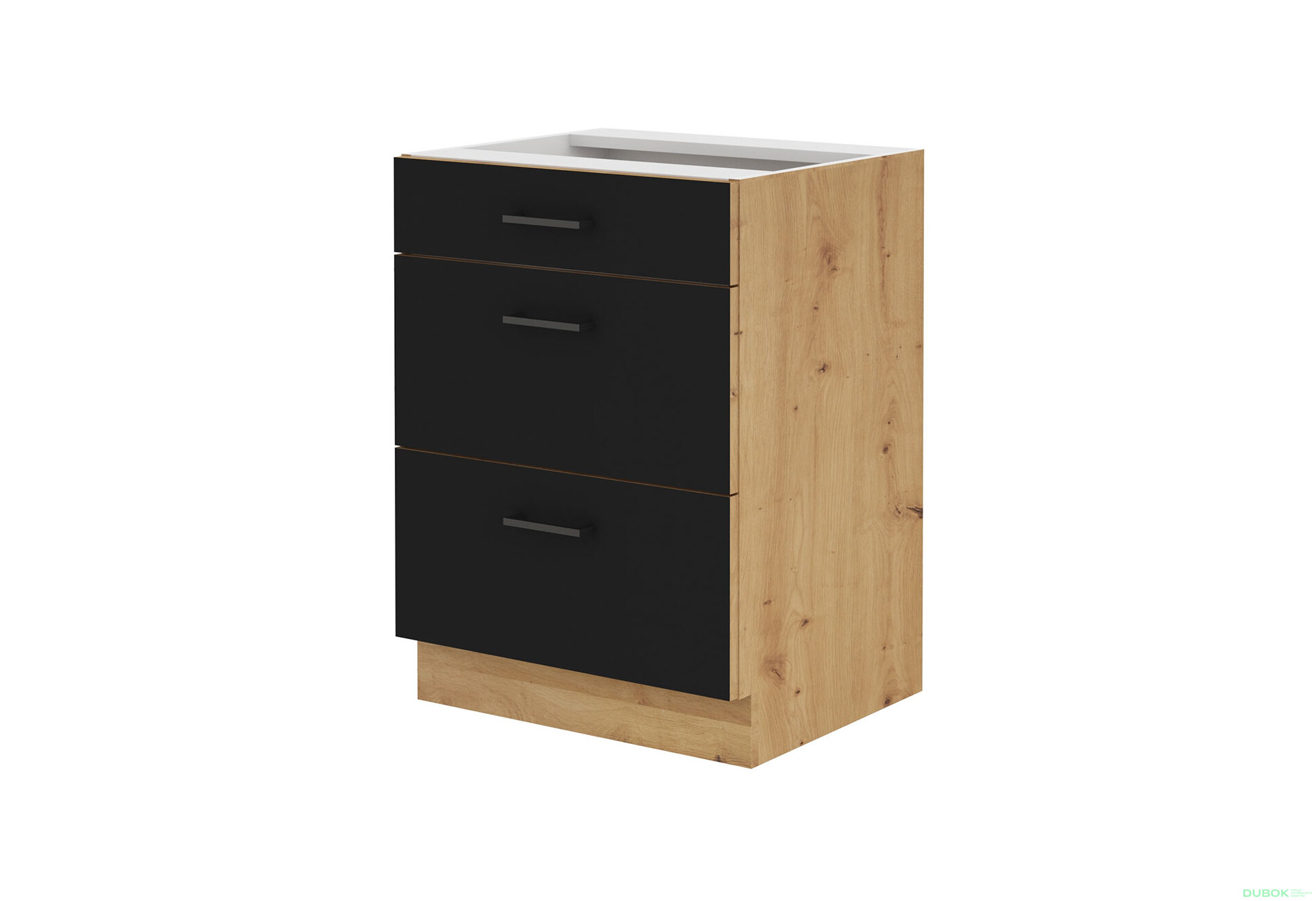 Obrázek 5349 - Kuchyňská sestava 2.4 m dub artisan / černý mat Modena