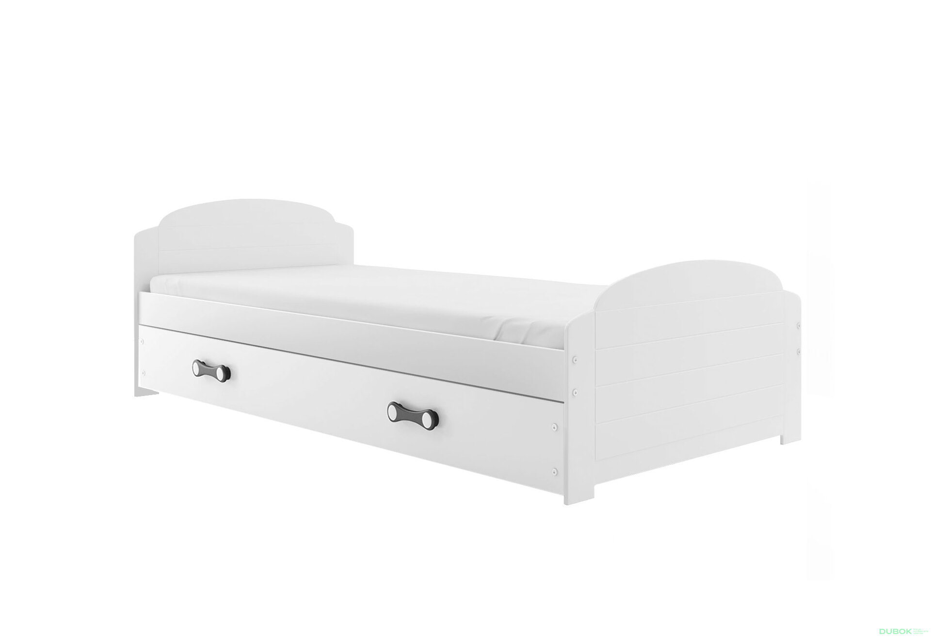 Obrázek 3 - Postel Lili bílé, zásuvka bílá 90x200 cm s roštem, matrací