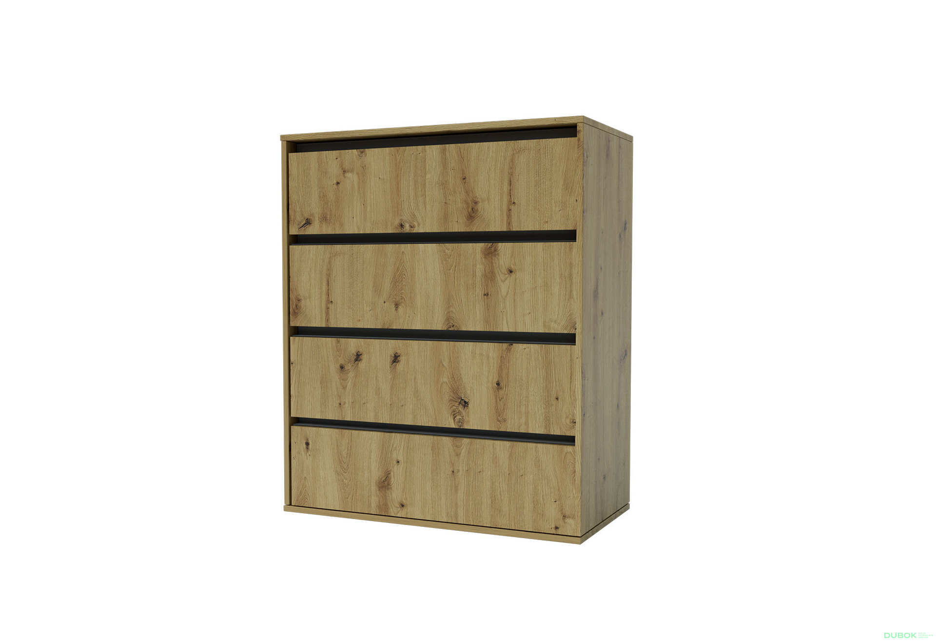 Obrázek 1 - Komoda Idea K 1000/800/4š dub artisan / šedý grafit
