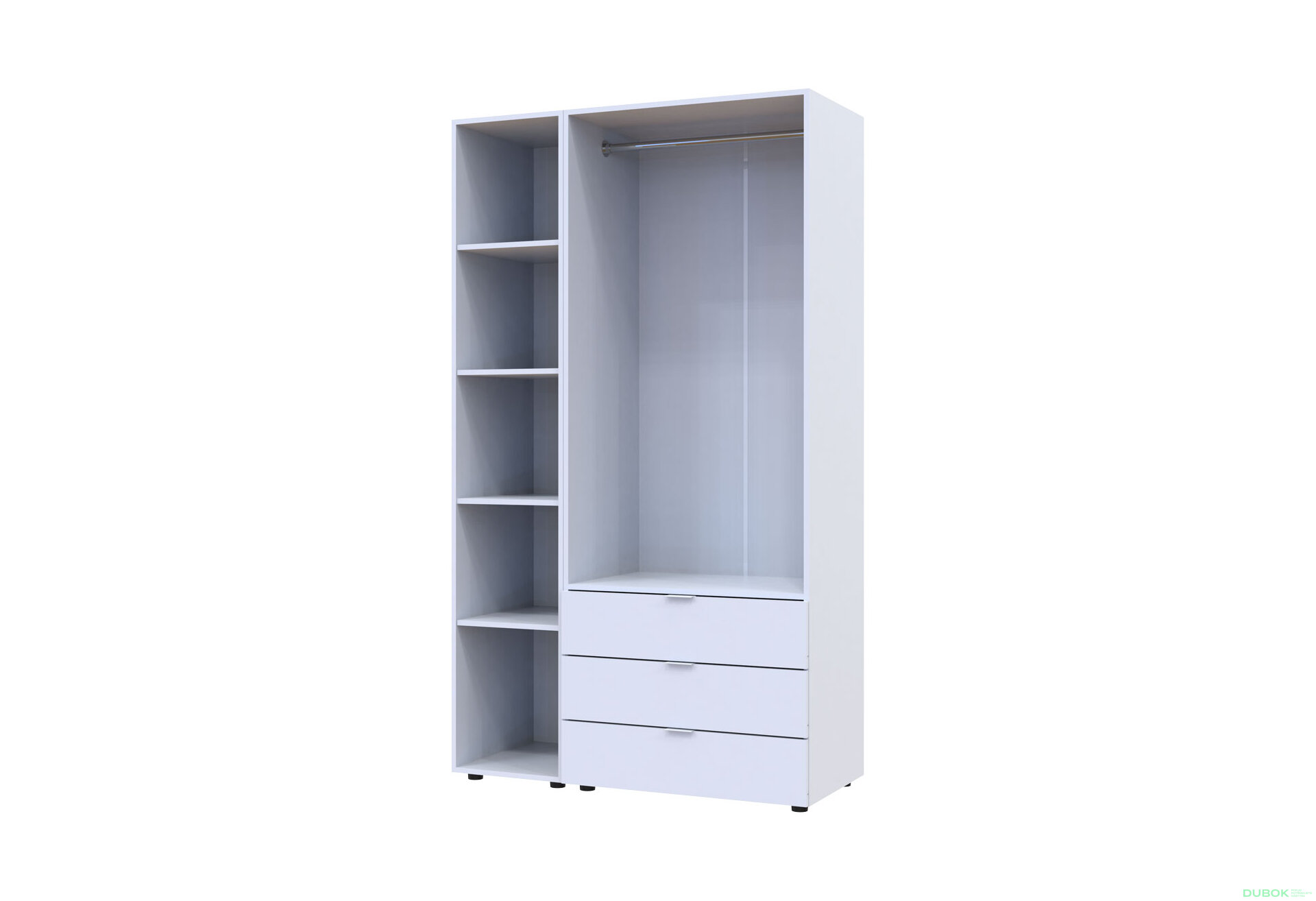 Obrázek 2 - Skříň třídveřová se zrcadlem Gelar 116.5 cm Bílá