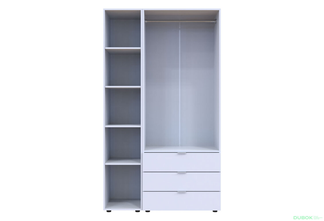 Obrázek 3 - Skříň třídveřová se zrcadlem Gelar 116.5 cm Bílá