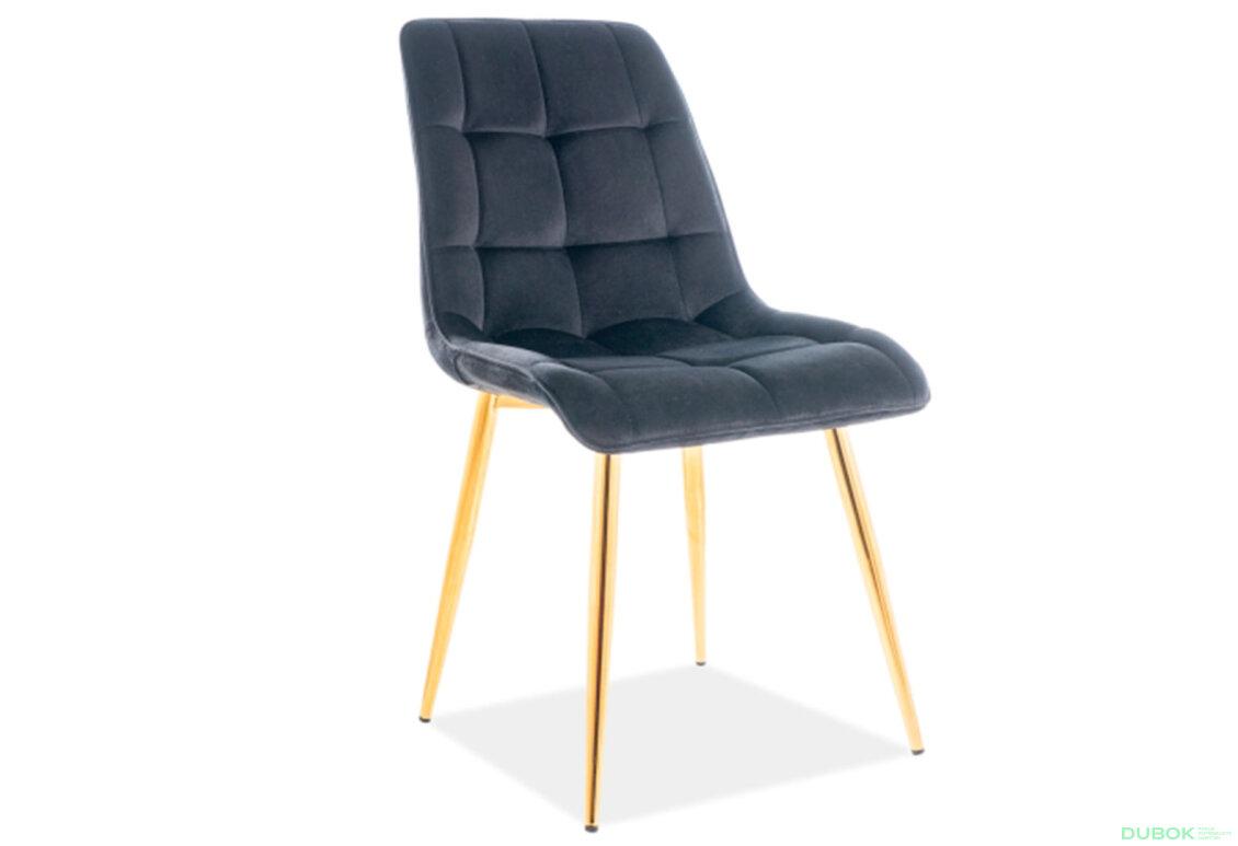 Obrázek 2 - Židle Chic Velvet černý Bluvel 19, zlatý kov