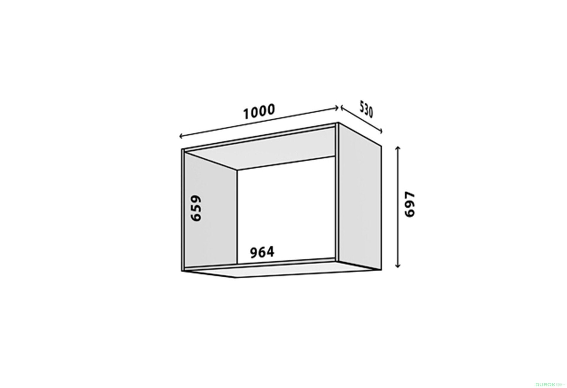 Obrázek 2 - Modul № 22 A-1000x697 DTD 18 mm bílý