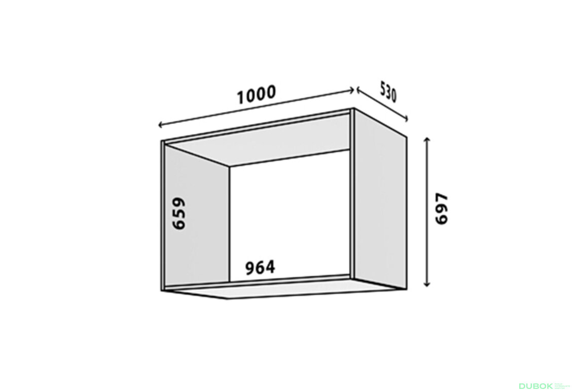 Obrázek 2 - Modul № 22 A-1000x697 DTD 18 mm bílý