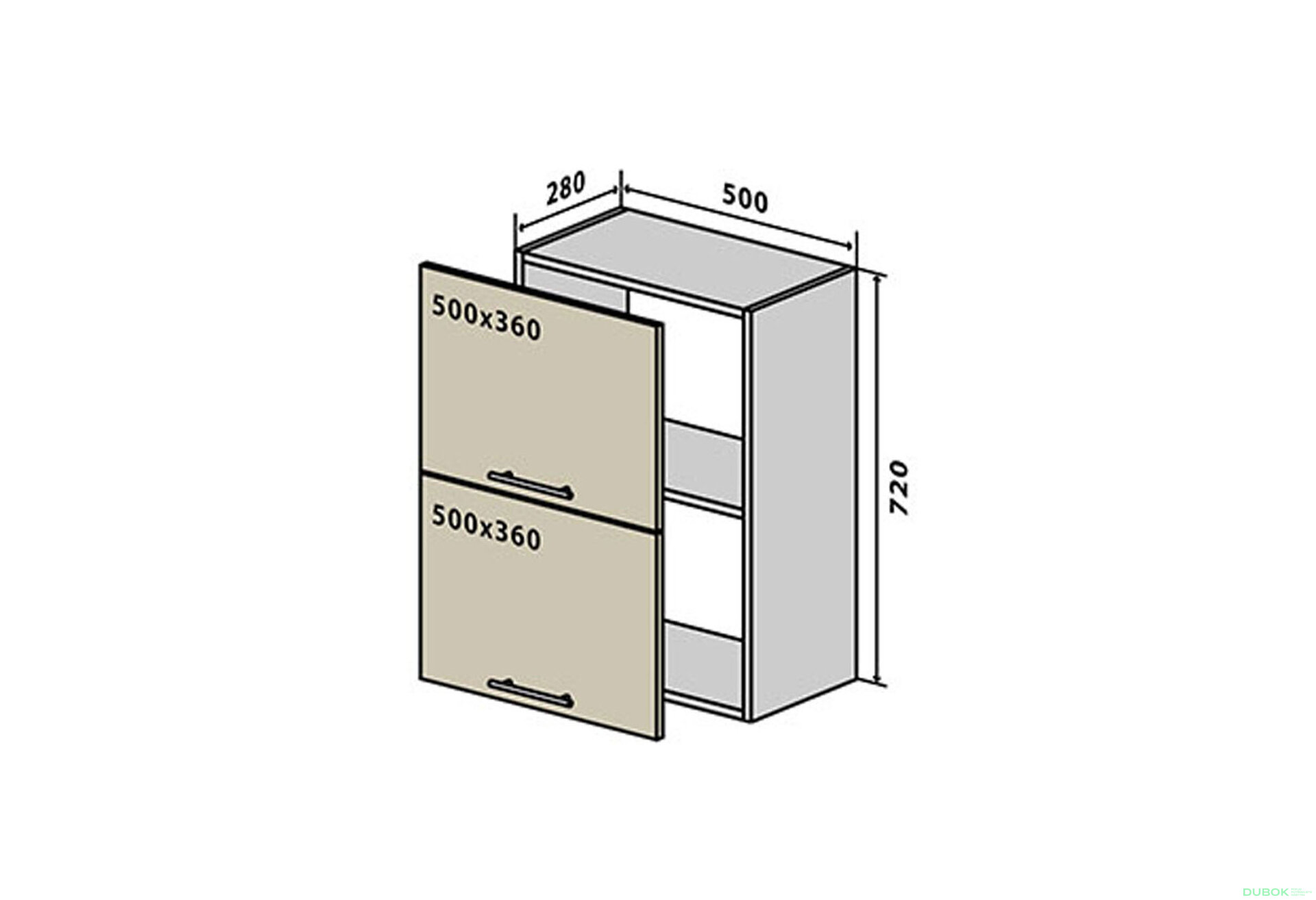 Obrázek 1 - V57 Skříňka 2D 50 Flat