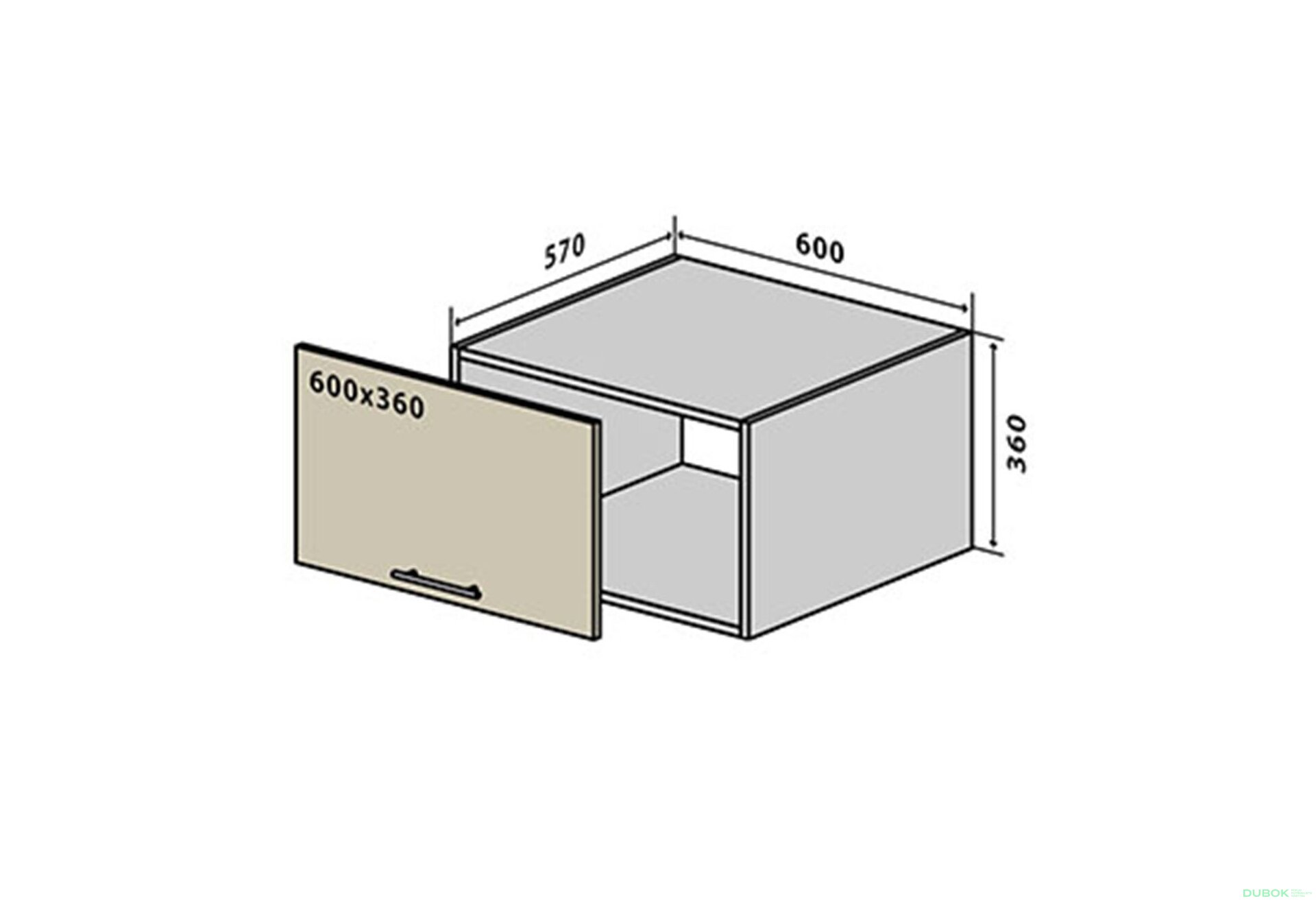 Obrázek 1 - V63 horní skříňka nad digestoř 60 Flat