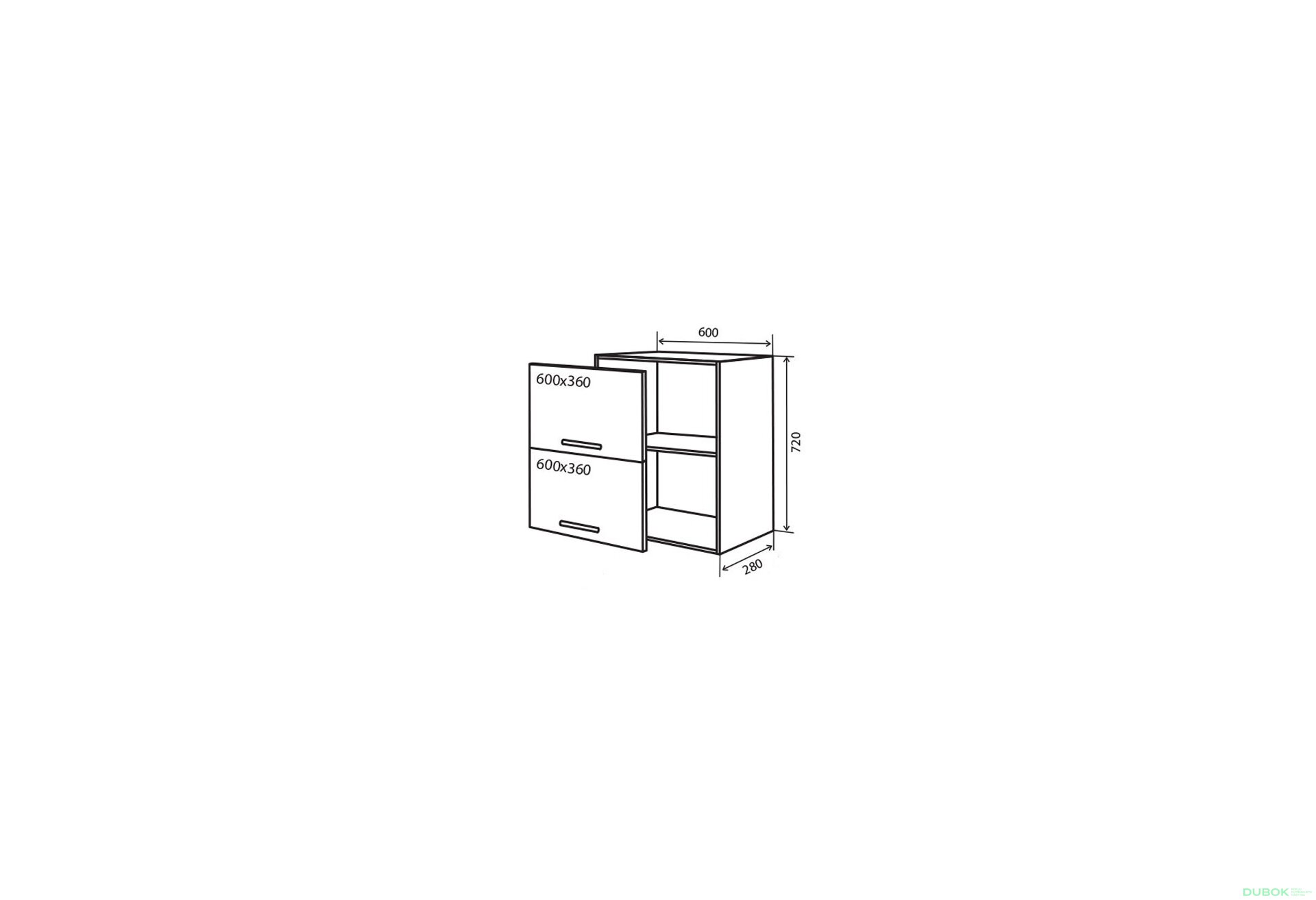 Obrázek 1 - V20 Skříňka 2D 60 Flat