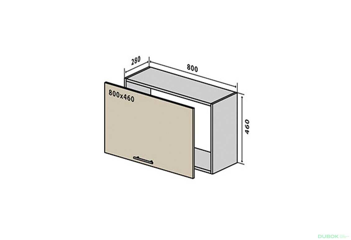 V51 horní skříňka nad digestoř 80 Flat