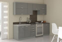 Obrázek 1 - Kuchyňská sestava 2.4 m Grey šedý platinový / šedý lesk