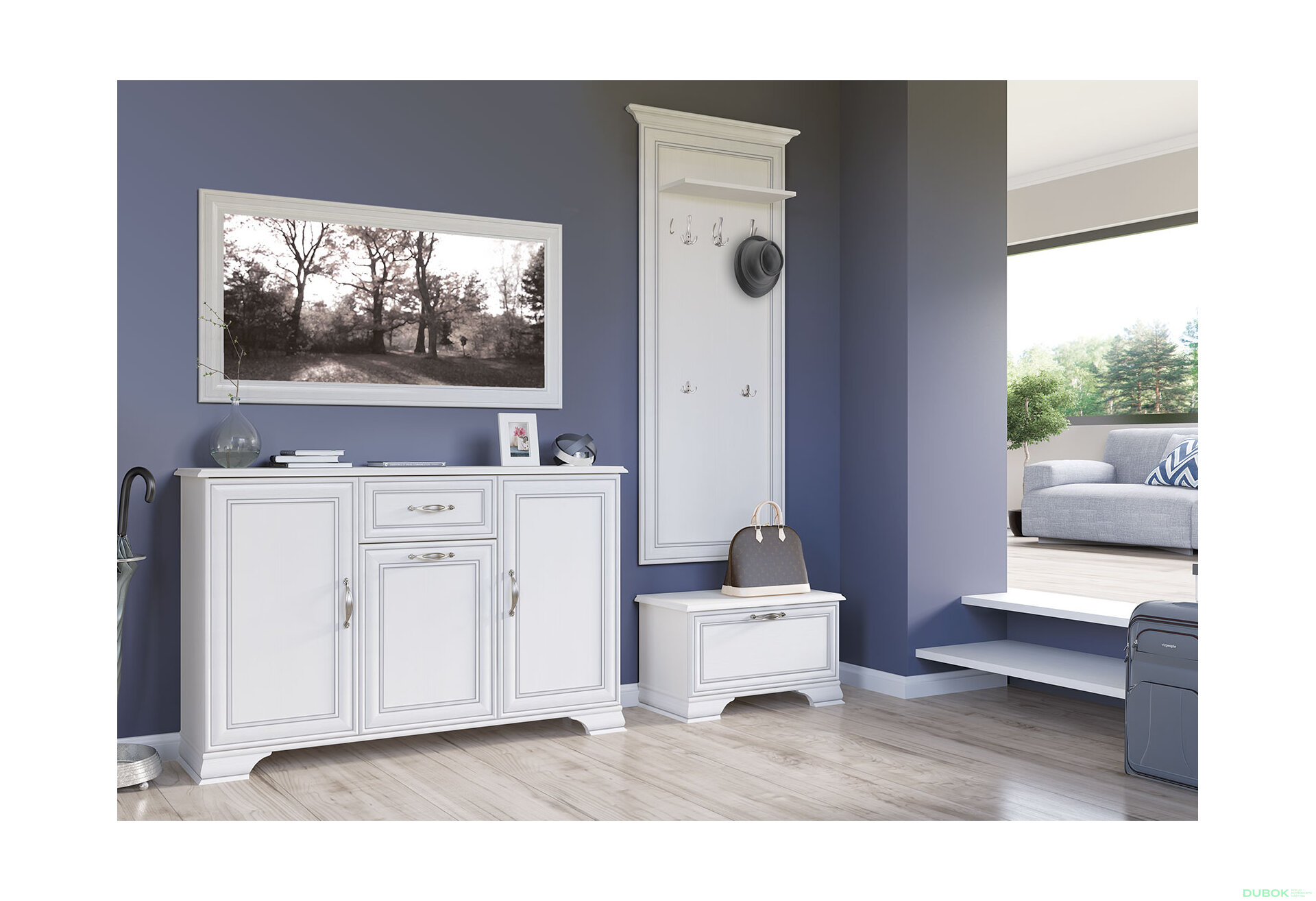Obrázek 1 - Předsíňová sestava 2.1 m woodline krém Tiffany