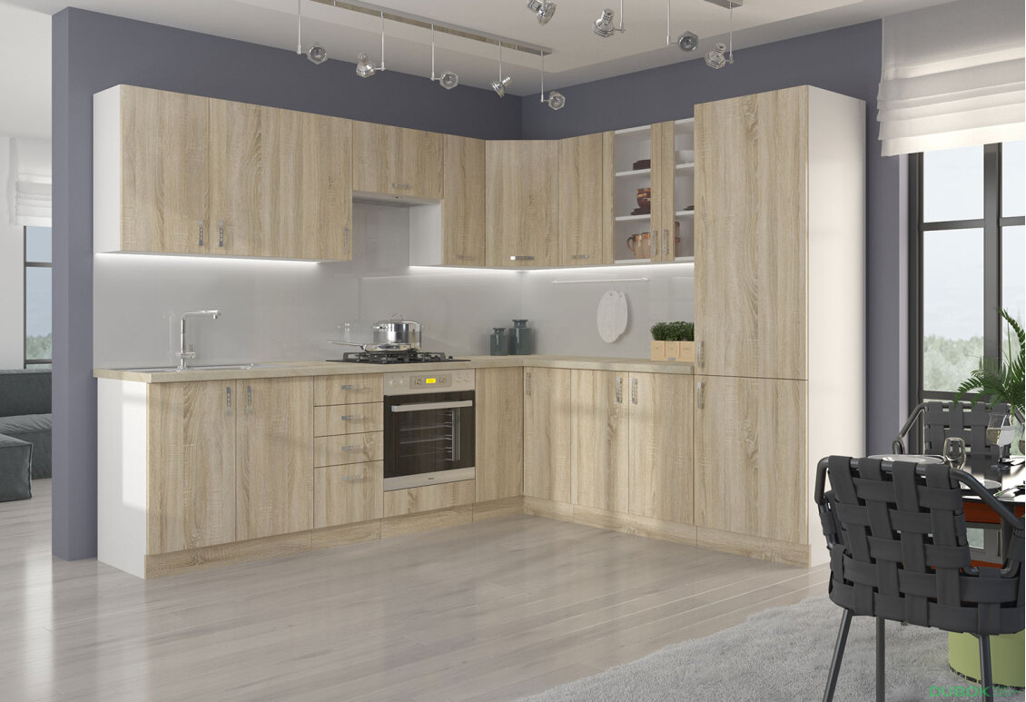 Modulární kuchyně Sara bílá / dub sonoma