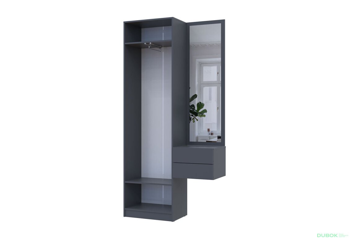 Obrázek 5 - Sada 105 cm s šatní skříní grafit / šedá Sola