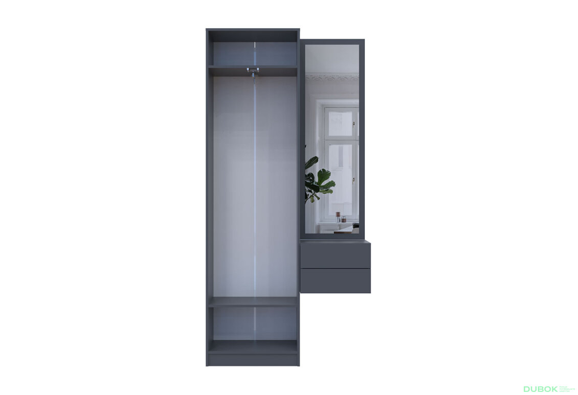 Obrázek 6 - Sada 105 cm s šatní skříní grafit / šedá Sola
