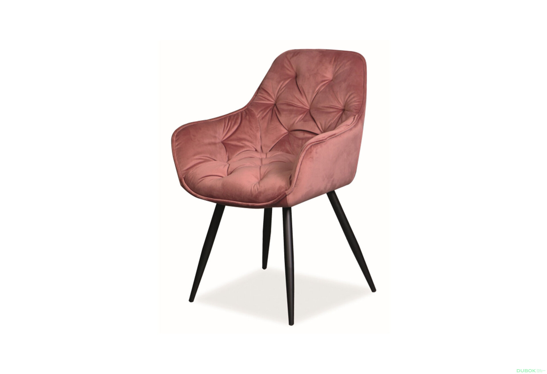 Obrázek 1 - Židle Cherry Velvet starorůžový Bluvel 52, matná černá kov
