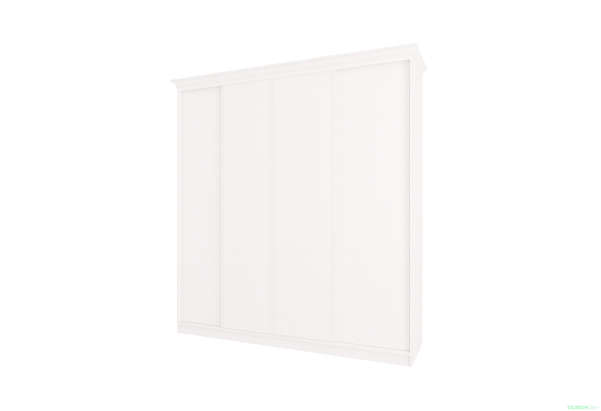 Obrázek 1 - Skříň Rim-Veneziano 4D 2,5 m bílá s římsou, fasádami DTD