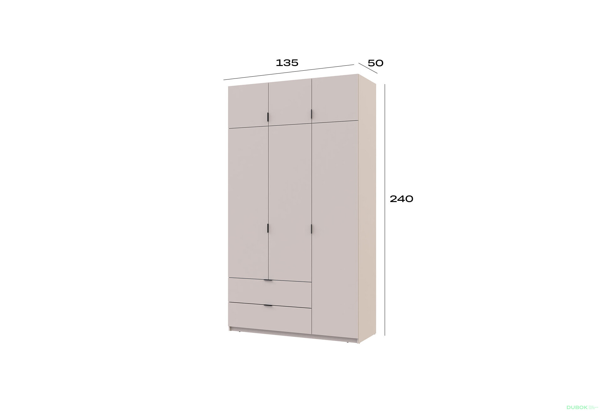 Obrázek 10 - Skříň čtyřdveřová Lukas 135 cm kašmír