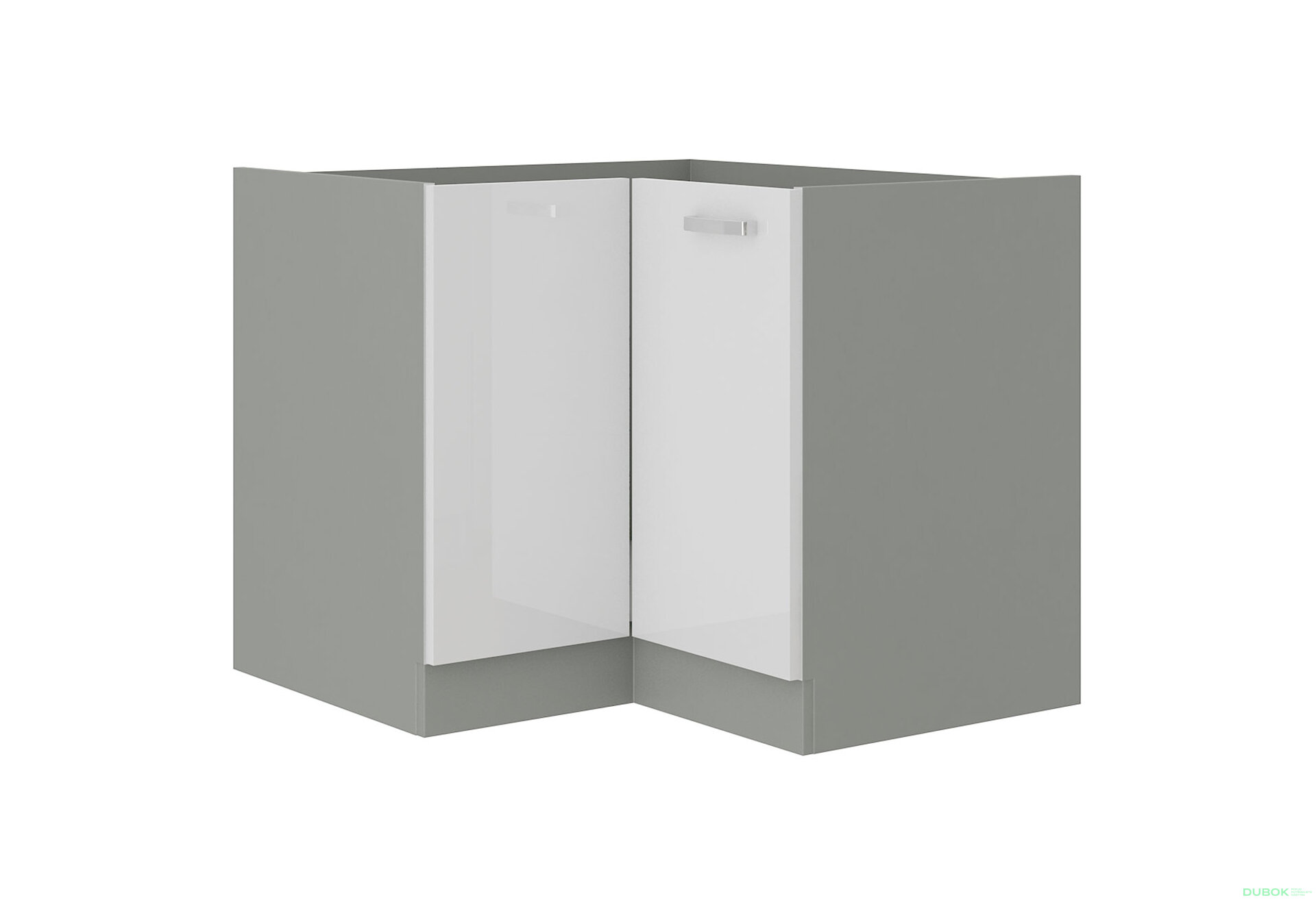 Obrázek 5003 - Kuchyňská sestava 1.9x1.7 m Bianca šedý platinový / bílý lesk