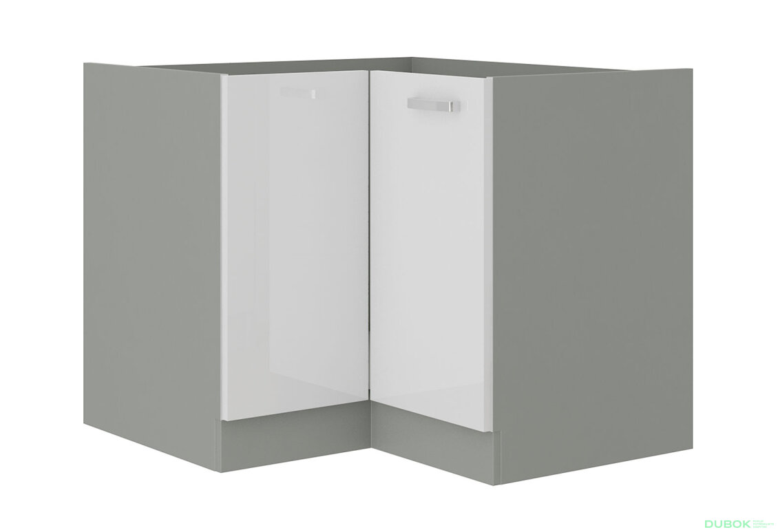 Obrázek 5003 - Kuchyňská sestava 1.9x1.7 m Bianca šedý platinový / bílý lesk