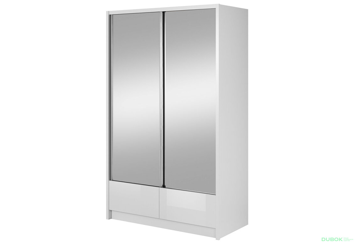 Skříň Aria II 130 bílý / bílý lesk