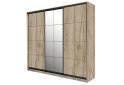 Obrázek 1 - Skříň 3D W Loft 1800x600x2400, 2 DTD + 1 zrcadlo Lines BL, Dub kraft šedý