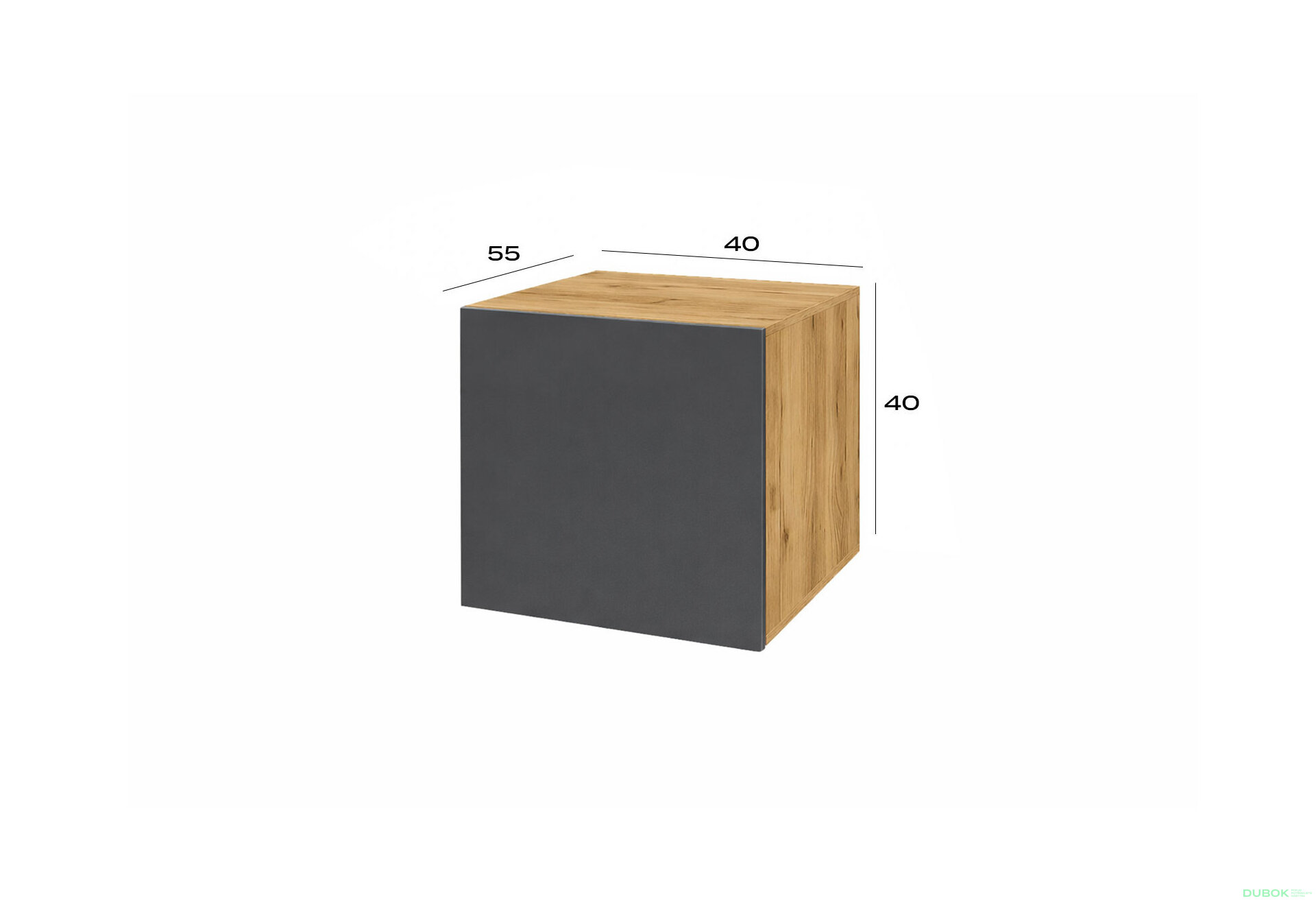 Obrázek 2 - Nástavec na skříň 40 cm dub apalačský / grafit Space