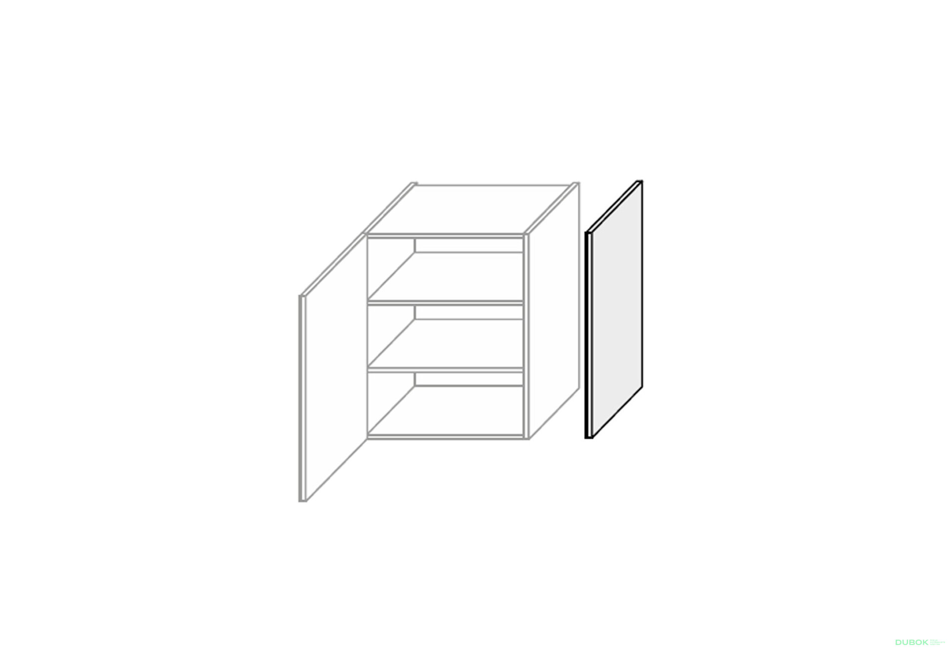 Obrázek 1 - Kuchyňské panely Glory Boční panel horní 720 mm
