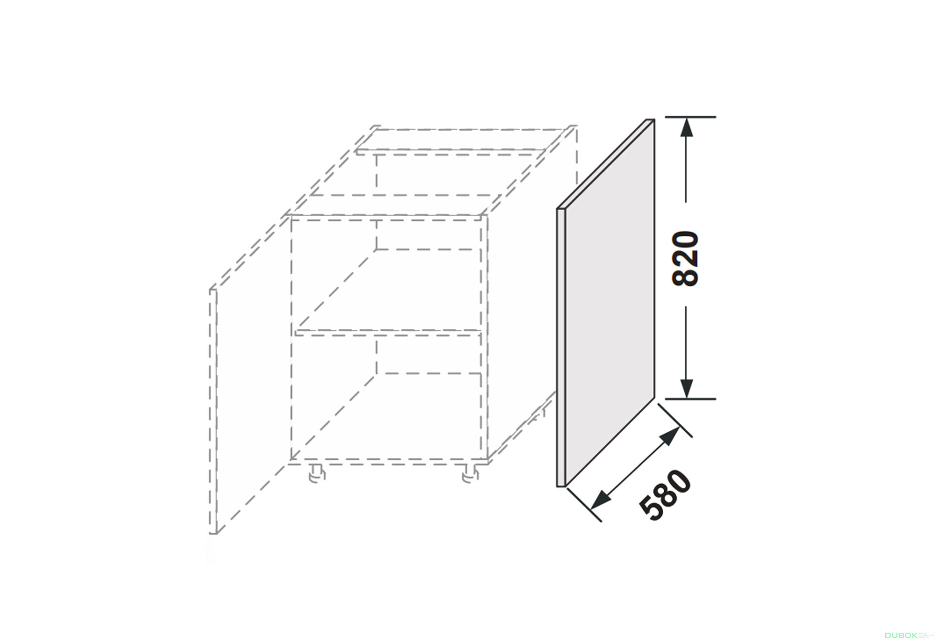 Obrázek 2 - Kuchyňské panely Glory Boční panel dolní 820 mm