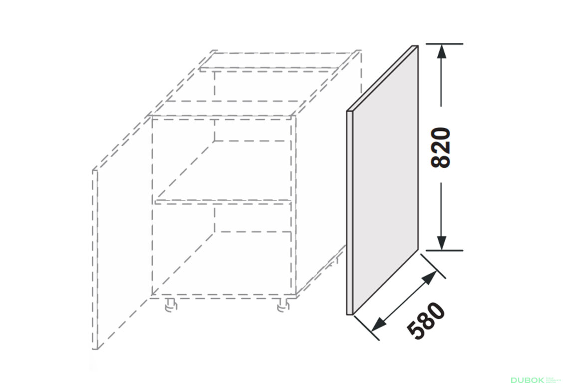 Obrázek 2 - Kuchyňské panely Glory Boční panel dolní 820 mm