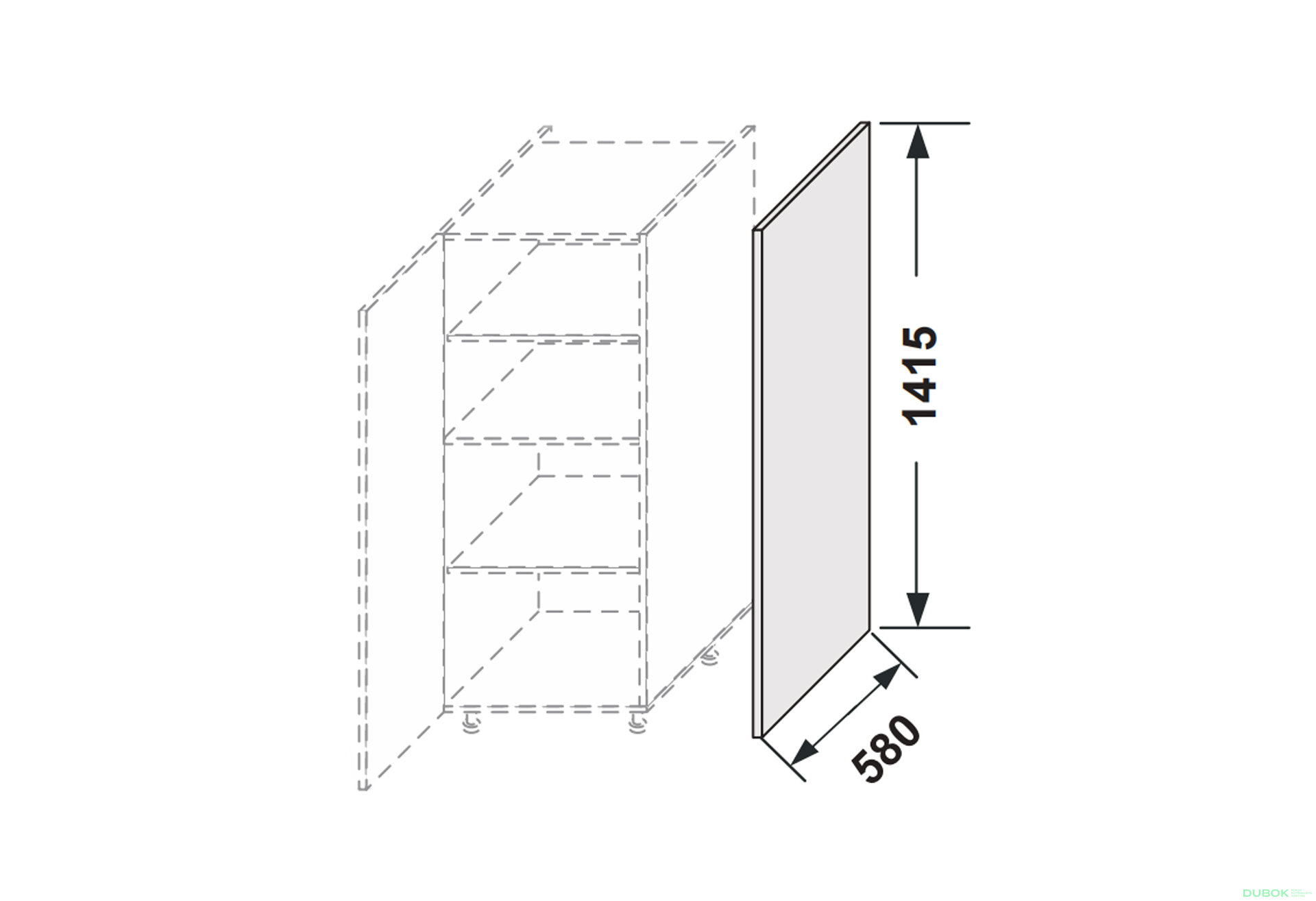 Obrázek 2 - Kuchyňské panely Glory Boční panel skříně 1420mm