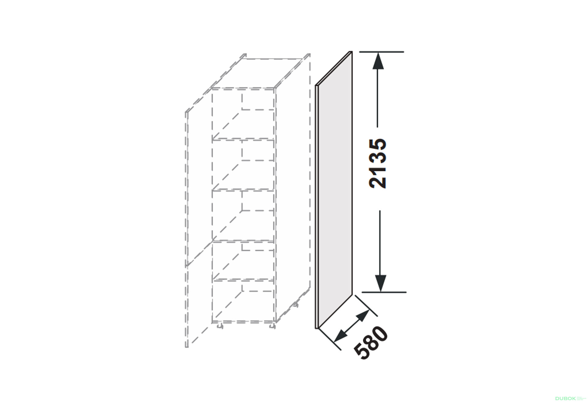 Obrázek 2 - Kuchyňské panely Glory Boční panel skříňky 2140 mm