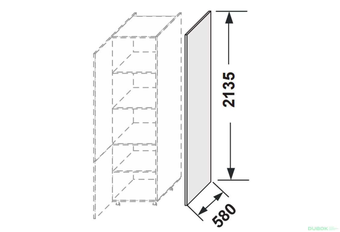 Obrázek 2 - Kuchyňské panely Glory Boční panel skříňky 2140 mm