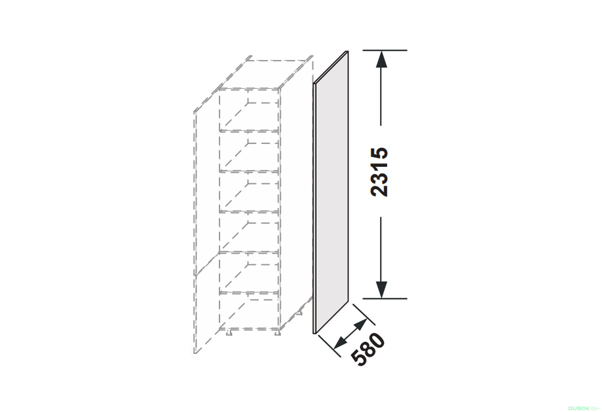 Obrázek 2 - Kuchyňské panely Glory Boční panel skříňky 2320 mm