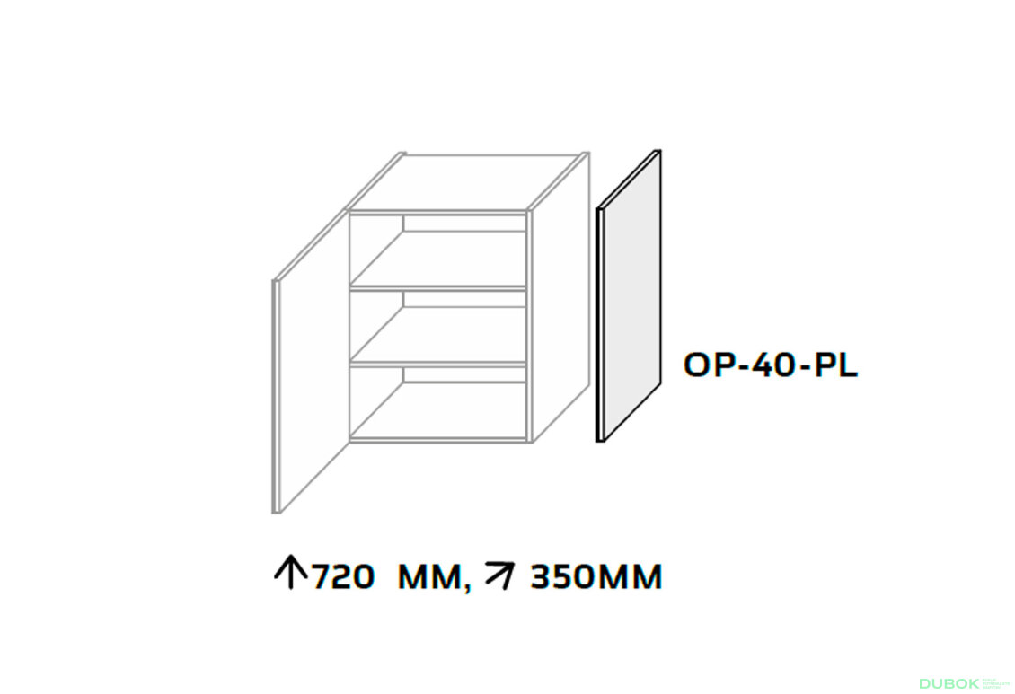 Obrázek 3 - Kuchyňské panely Leo Boční panel horní 720mm