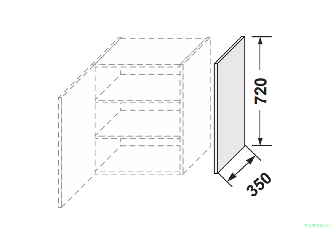 Obrázek 2 - Kuchyňské panely Leo Boční panel horní 720mm