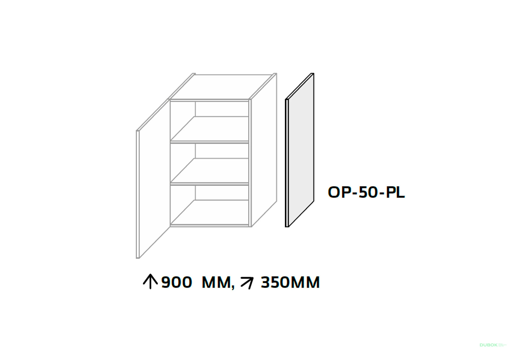 Obrázek 3 - Kuchyňské panely Leo Boční panel horní 900mm