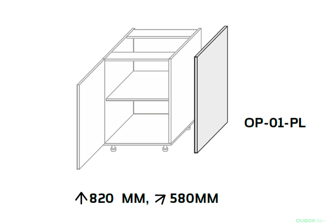 Obrázek 3 - Kuchyňské panely Leo Boční panel dolní 820mm