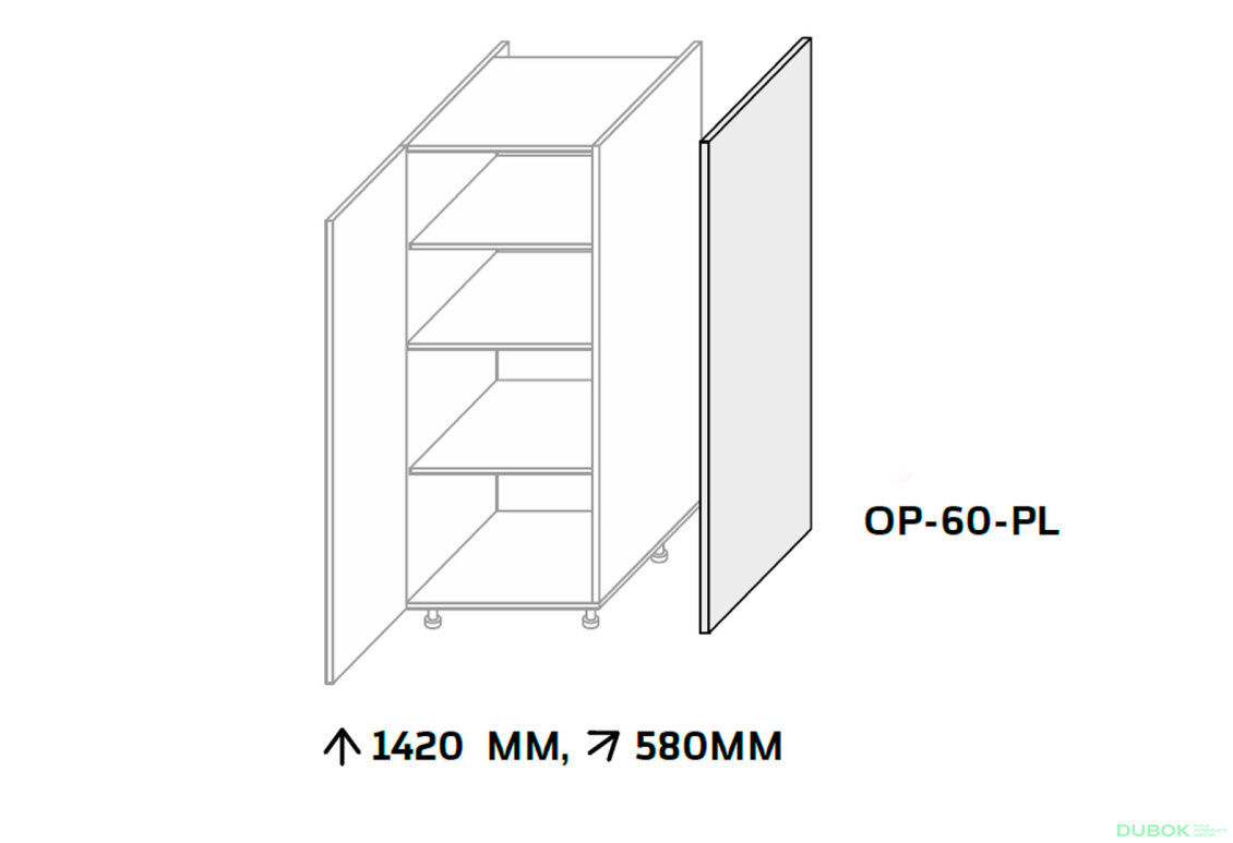 Obrázek 3 - Kuchyňské panely Leo Boční panel skříně 1420 mm
