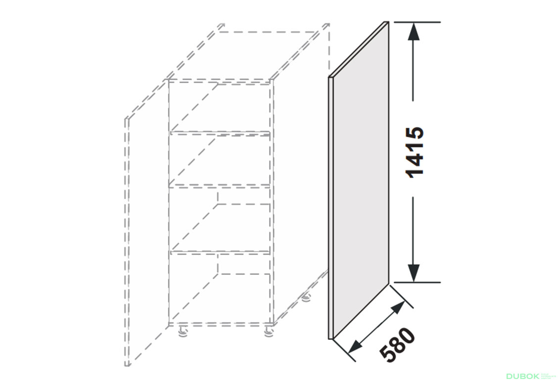 Obrázek 2 - Kuchyňské panely Leo Boční panel skříně 1420 mm