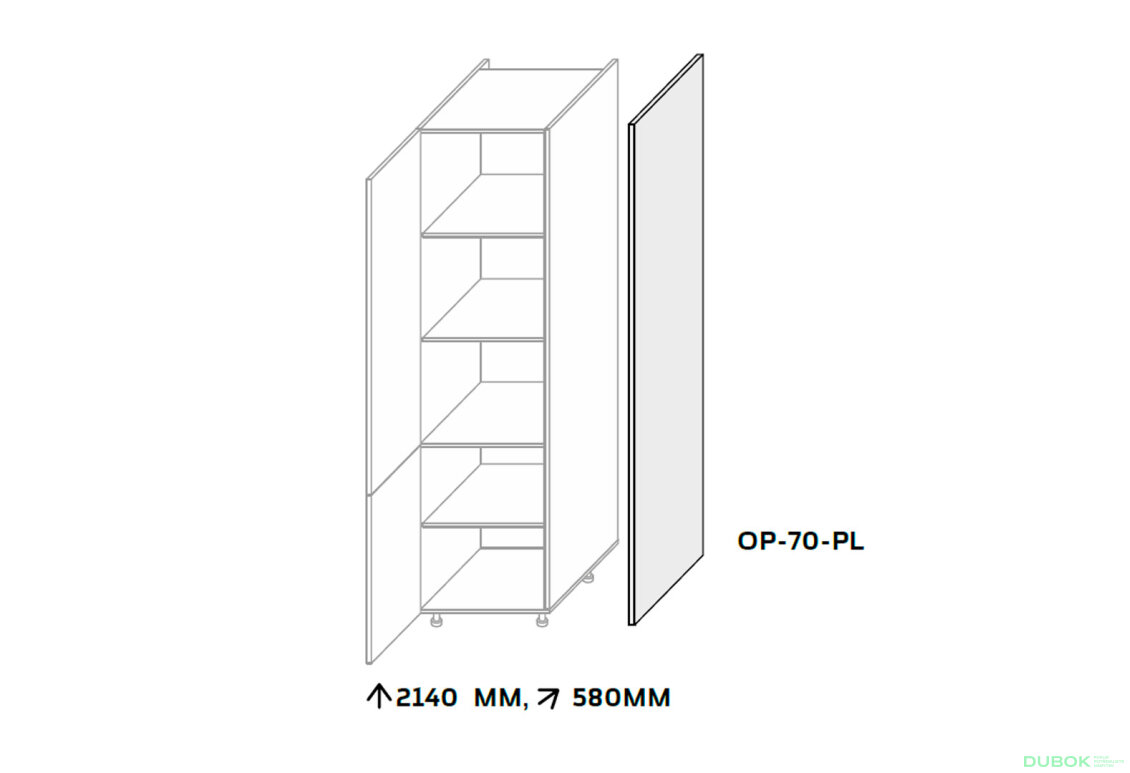 Obrázek 3 - Kuchyňské panely Leo Boční panel skříňky 2140 mm