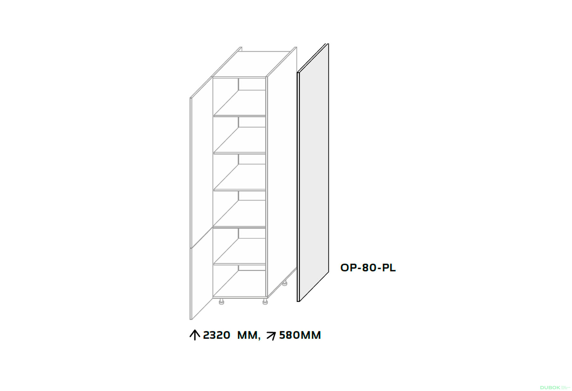 Obrázek 3 - Kuchyňské panely Leo Boční panel skříňky 2320 mm