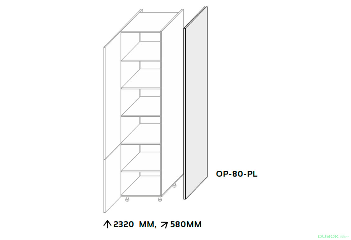 Obrázek 3 - Kuchyňské panely Leo Boční panel skříňky 2320 mm