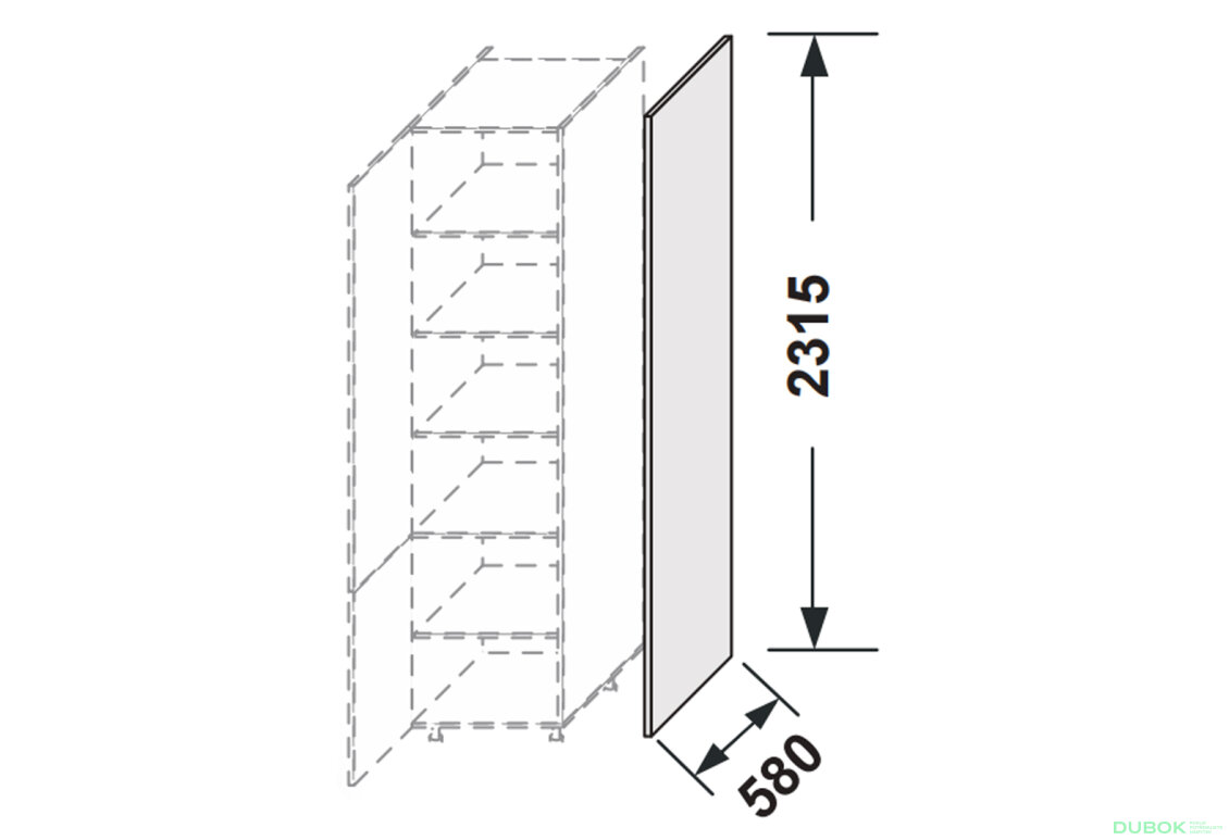 Obrázek 2 - Kuchyňské panely Leo Boční panel skříňky 2320 mm